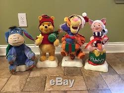 Lot Of 4 Telco Christmas Disney Winnie The Pooh Animated Figures