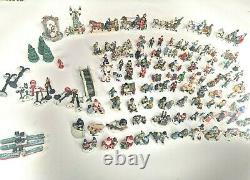 Lot of 111 Vintage Christmas Village Ceramic Figurines Accessories See Pictures