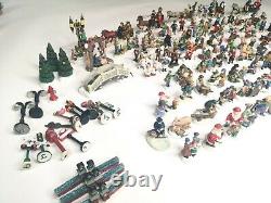 Lot of 111 Vintage Christmas Village Ceramic Figurines Accessories See Pictures