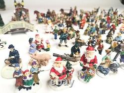 Lot of 111 Vintage Christmas Village Ceramic Figurines Accessories See Pictures