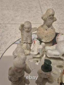 Lot of 15 Vintage Bisque Snow Babies Snowman Figurine German Porcelain Miniature