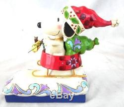 Lot of 2 Jim Shore Enesco Peanuts Snoopy & Woodstock Christmas Figurines