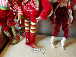 Lot of 4 Vintage Mark Roberts Christmas Elf Dolls 9 and 15Jester Fairies
