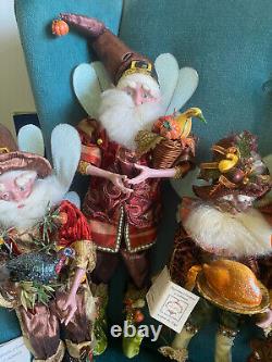 Lot of 5 Mark Roberts Fall Thanksgiving Fairies Limited Edition