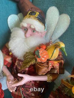 Lot of 5 Mark Roberts Fall Thanksgiving Fairies Limited Edition