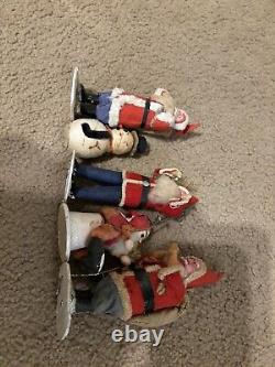 Lot of 5 vintage Santas and Snowmen made in Japan clay figurines