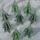 Lot Of 8 Art Glass Evergreen Christmas Tree Green Clear Crystal 6 1/2 Tall