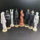 Lot Of 8 Vtg Hand-poured & Hand-painted Halloween 9 Skinny Ceramic Figurines