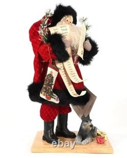 Lynn Haney A Tail Wagging Christmas Santa Figure With Dog 2001