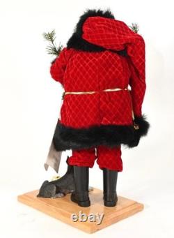Lynn Haney A Tail Wagging Christmas Santa Figure With Dog 2001