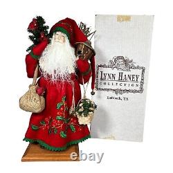 Lynn Haney Collection Christmas Holly Village Santa Figures 1994 Unique Handmade