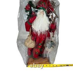 Lynn Haney Collection Christmas Holly Village Santa Figures 1994 Unique Handmade