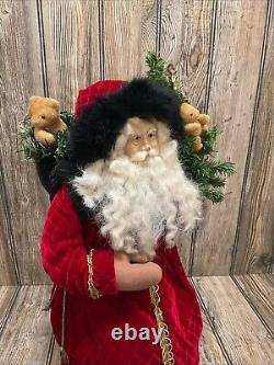 Lynn Haney Signed Vtg 96 Santa Figurine Christmas Style 189 Rare Teddy Bears