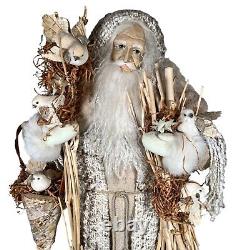 Lynn Haney Winter Woods Christmas Santa Figurine 1994 Unique Handmade Folk Art