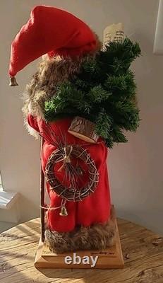 Lynn Haney Woodland Santa 1990 Handmade U. S. A. Real Fur Red Brown