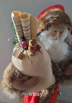 Lynn Haney Woodland Santa 1990 Handmade U. S. A. Real Fur Red Brown