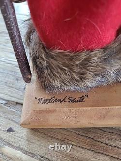 Lynn Haney Woodland Santa 1990 Handmade U. S. A. Real Fur Red Brown