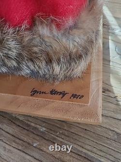 Lynn Haney Woodland Santa 1990 Handmade U. S. A. Real Fur Red Brown