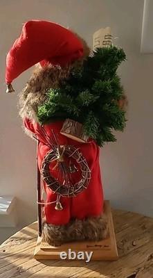 Lynn Haney Woodland Santa 1990 Handmade U. S. A. Real Fur Red Brown