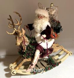 Lynn West Designs Santa Fairy Riding Rocking Horse Reindeer Rare 5/30 COA 1994