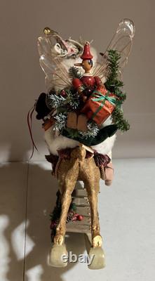 Lynn West Designs Santa Fairy Riding Rocking Horse Reindeer Rare 5/30 COA 1994