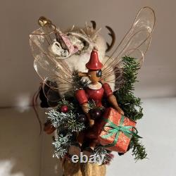 Lynn West Designs Santa Fairy Riding Rocking Horse Reindeer Rare 5/30 COA 1994