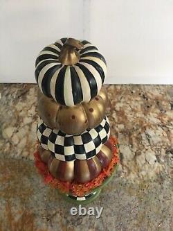 MACKENZIE CHILDS Tabletop Stacking Pumpkins 16 tall NEW in BOX