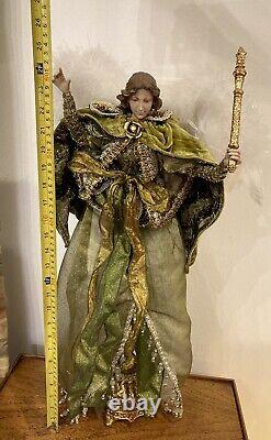 MARK ROBERTS ANGEL 25 Large Figurine Doll On Spectacular Jeweled Display Stand