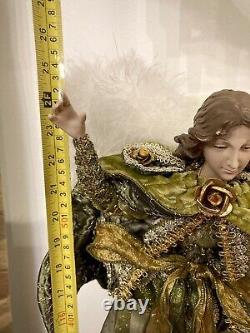 MARK ROBERTS ANGEL 25 Large Figurine Doll On Spectacular Jeweled Display Stand