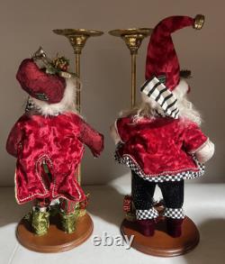 MARK ROBERTS Frontgate Santa Fairy Christmas CANDLE HOLDERS Pair Rare