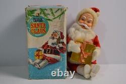 MCM Vintage Musical Nodding Santa Clause Toy Plush Max Eckardt & Sons With Box