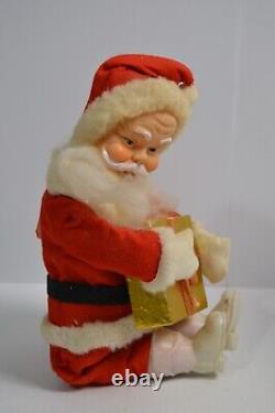 MCM Vintage Musical Nodding Santa Clause Toy Plush Max Eckardt & Sons With Box