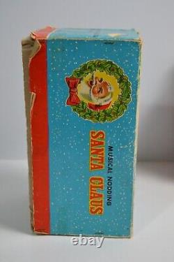 MCM Vintage Musical Nodding Santa Clause Toy Plush Max Eckardt & Sons With Box