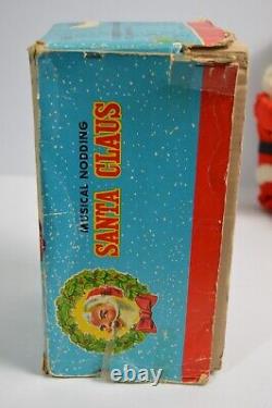 MCM Vintage Musical Nodding Santa Clause Toy Plush Max Eckardt & Sons With Box