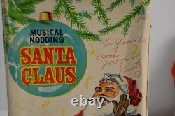 MCM Vintage Musical Nodding Santa Clause Toy Plush Max Eckardt & Sons With Box