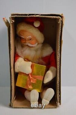 MCM Vintage Musical Nodding Santa Clause Toy Plush Max Eckardt & Sons With Box