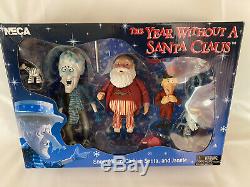 MIB NECA Year Without A Santa Claus Figure TRIO SET Santa SNOW MISER Jangle
