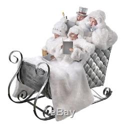 MTX54551 20 Carolers in Slegh Victorian Frost White Christmas Figure Decoration