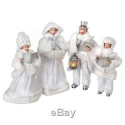 MTX54552 Set/4 16 Carolers Victorian Frost White Christmas Figure Decoration
