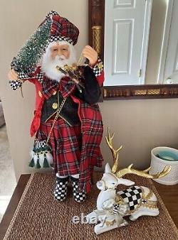 MacKenzie Childs Scottish Bagpipes Santa Claus 23 Figurine Reindeer Stag