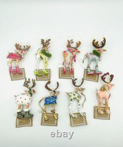 Mackenzie Childs Patience Brewster Reindeer Full Set 8 New