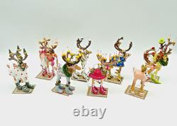 Mackenzie Childs Patience Brewster Reindeer Full Set 8 New