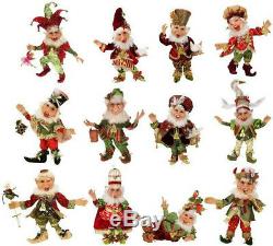 Mark Roberts 12 Days of Christmas Elves. Med NIB COAs numbered originals, 12pcs