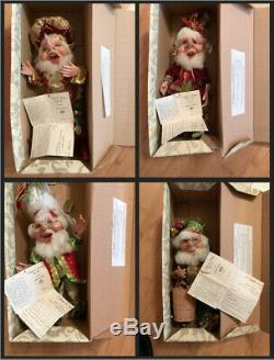 Mark Roberts 12 Days of Christmas Elves. Med NIB COAs numbered originals, 12pcs