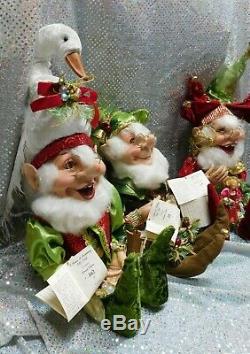 Mark Roberts 12 Days of Christmas Elves. Med NIB COAs numbered originals, 12pcs