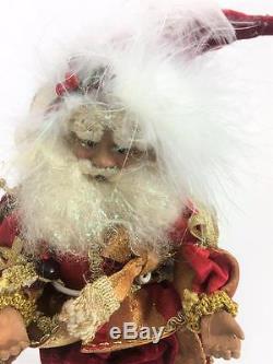 Mark Roberts Artist Designed Christmas Fairy Santa & Elf Set 2 With Stands 9