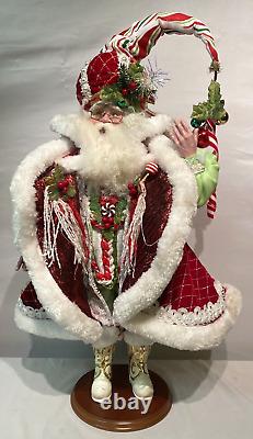 Mark Roberts Candy Cane Santa 22 Tall Handpainted & Handsewn Clothing 51-16274