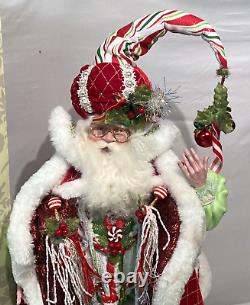 Mark Roberts Candy Cane Santa 22 Tall Handpainted & Handsewn Clothing 51-16274