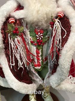 Mark Roberts Candy Cane Santa 22 Tall Handpainted & Handsewn Clothing 51-16274