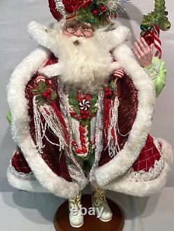 Mark Roberts Candy Cane Santa 22 Tall Handpainted & Handsewn Clothing 51-16274